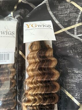 Blonde Brown Deep Wave Hair Extensions